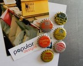 Assorted 6 Pack Bottle Cap Magnets Vintage soda POP
