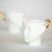 Porcelain coffee mug, ceramic mug, white and gold, cups set, tea mug, china cup, set of two