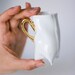 Coffee cup - Porcelain cup - white with gold, ceramic cup handmade contemporary ceramic by Endesign