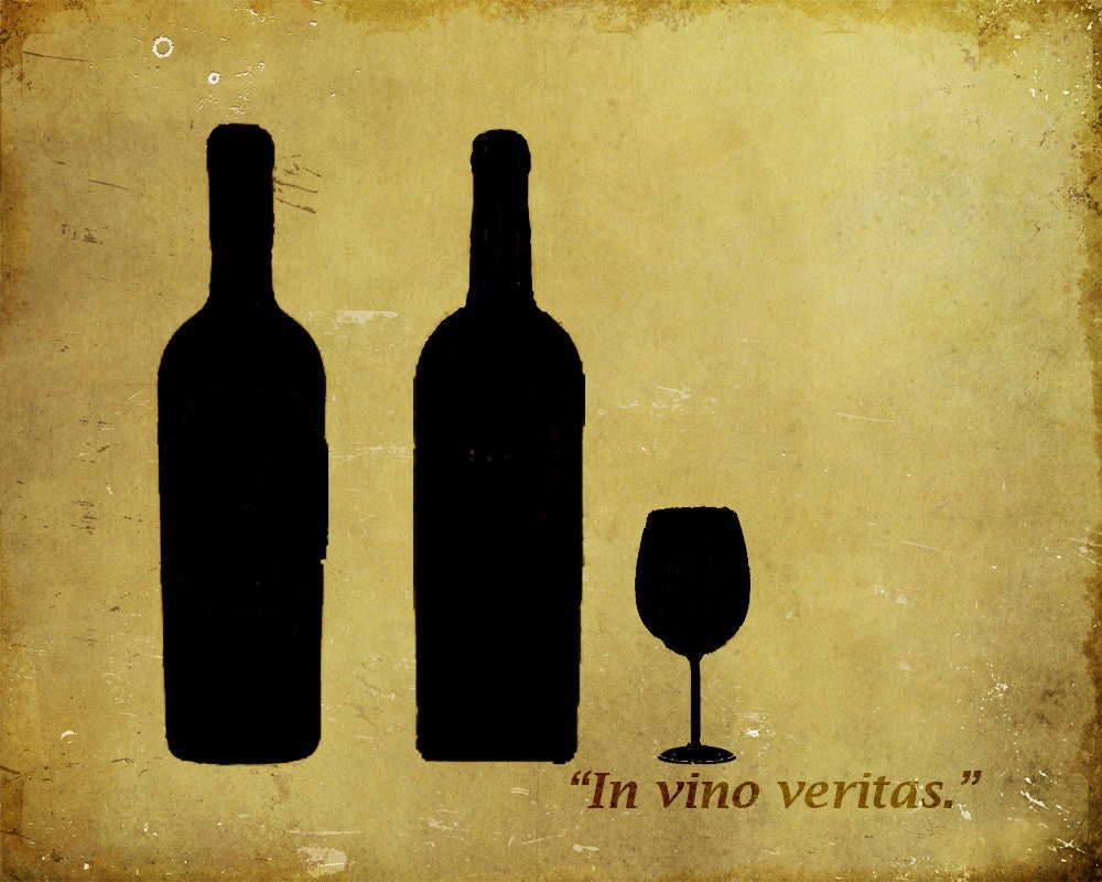 Wine bottles wine glass kitchen bar - 8 x 10 art print by Dawn Smith
