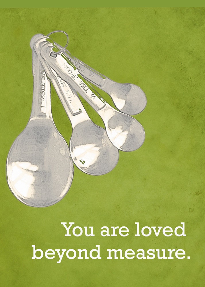 Love Measuring Spoons Kitchen Cooking Art - 5 x 7 print by Dawn Smith