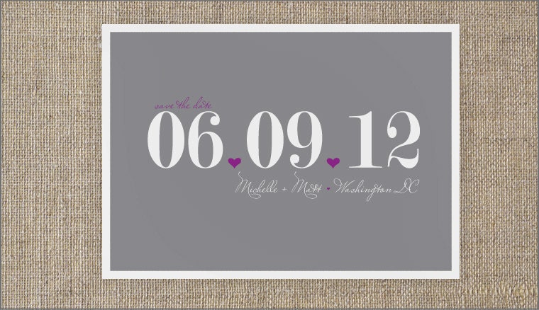 50 "The Big Date" Save the Date Cards - Customizable