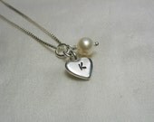 Initial Necklace, Flower Girl Necklace, Jewelry Gift