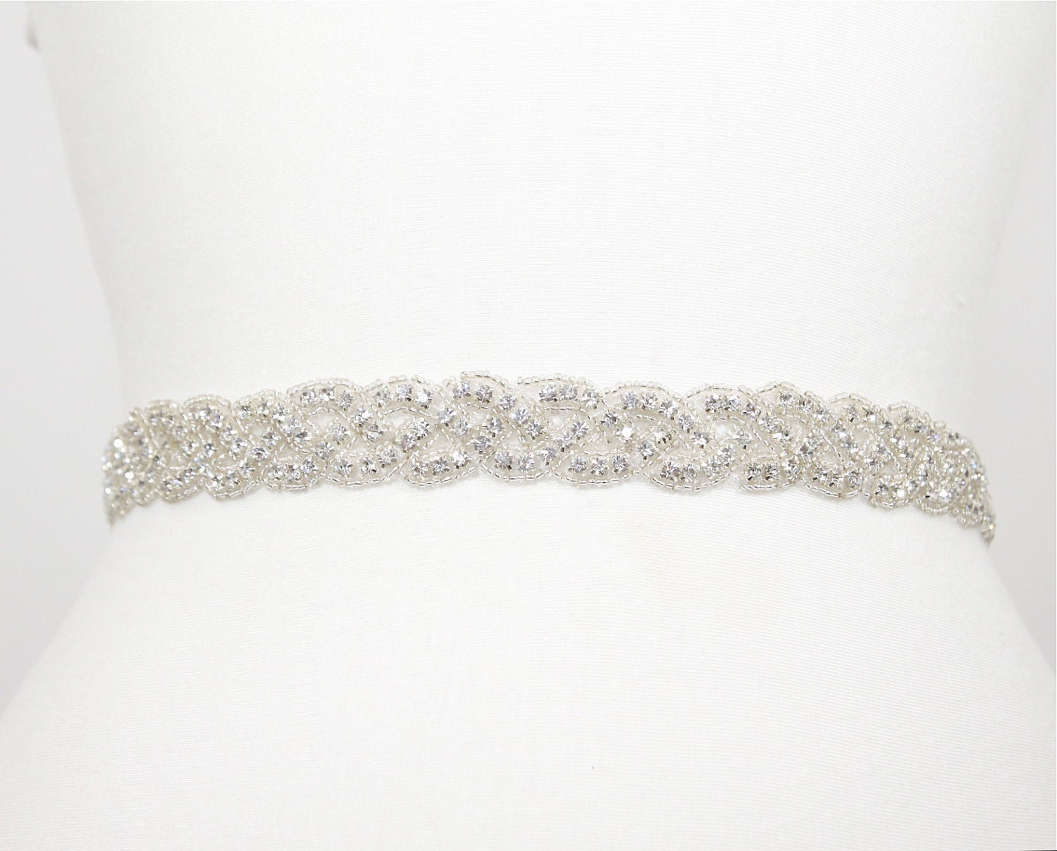 Crystal bridal wedding gown sash