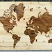 Rustic Wood World Map Wall Art 21" x 31"