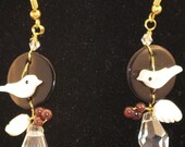 Bird and Berries dangle earrings - SALE