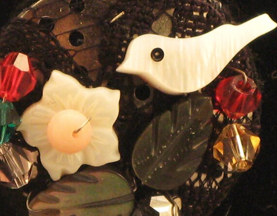 Bird and Flower Lace Earrings