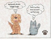Everyday Humorous Greeting Card-Blank Inside-Hissy Fit Card-5-Cartoon-Doggie Bags