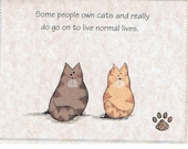 Everyday Humorous Greeting Card-Blank Inside-Hissy Fit 15-Some people own cats