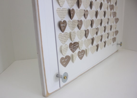 Wedding Guest book alternative - 3D Heart rustic Guest Book Alternative - baby shower, baptism, birthday guest book SIZE Medium
