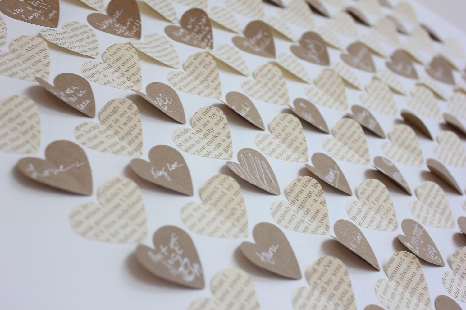 Wedding Guest book alternative - 3D Heart rustic Guest Book Alternative - baby shower, baptism, birthday guest book SIZE Medium