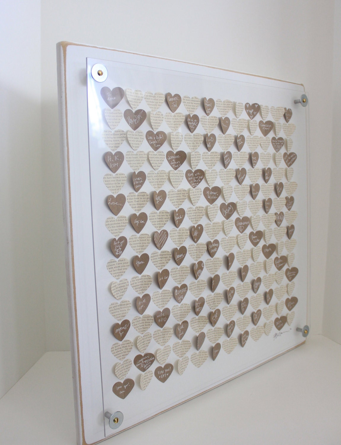 Wedding Guest book alternative - 3D Heart rustic Guest Book Alternative - baby shower, baptism, birthday guest book SIZE Medium