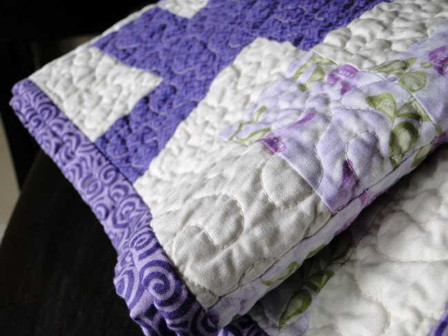 Baby Girl Quilt - Pretty Purple Whirlygigs