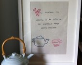 Alice in Wonderland - Six Impossible Things Stitched piece