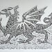 Welsh Dragon- Original Arabic Calligraphy Print