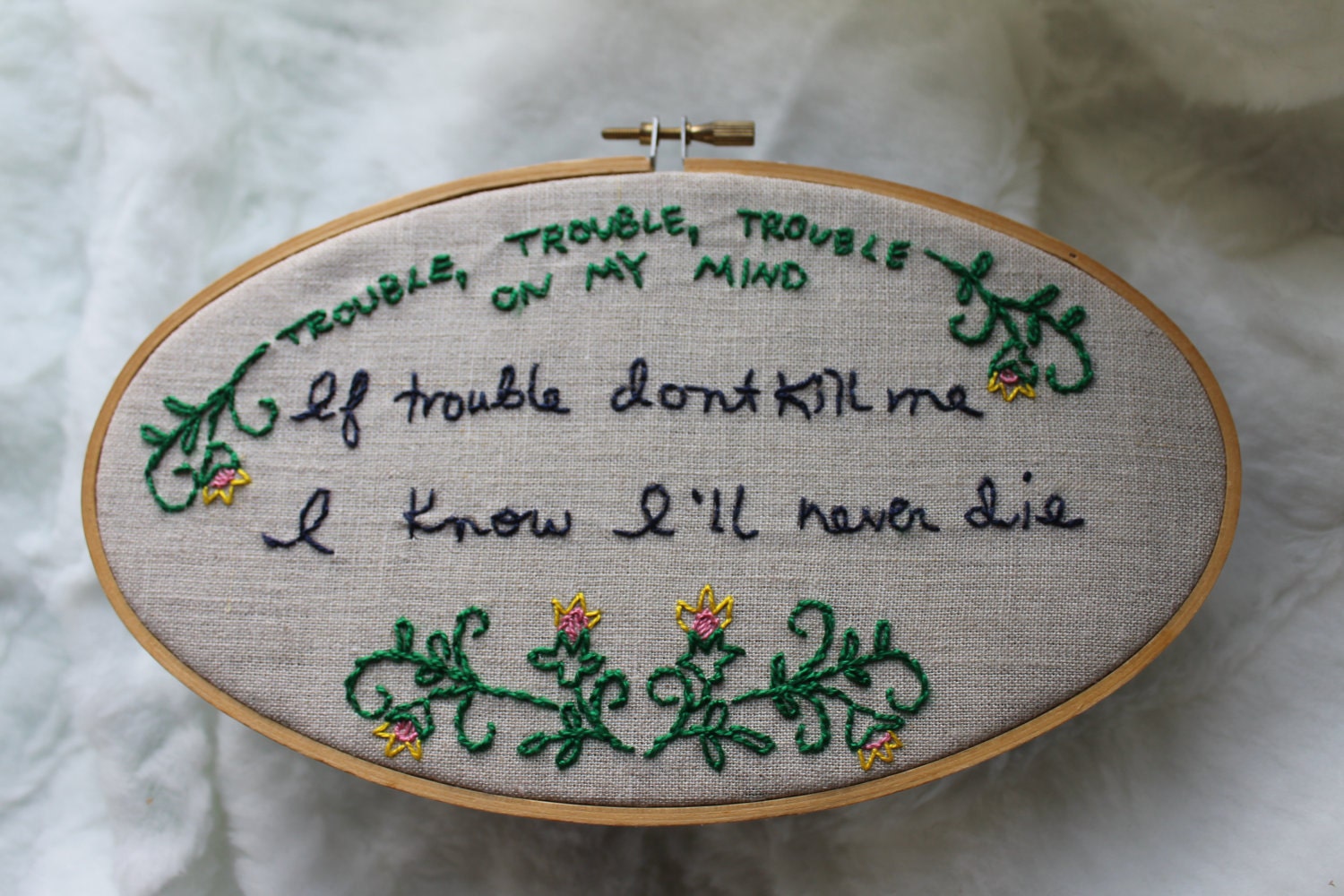 Trouble On My Mind Embroidery Sampler