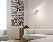 In This House LARGE - wall monogram phrase decal quote vinyl wall art