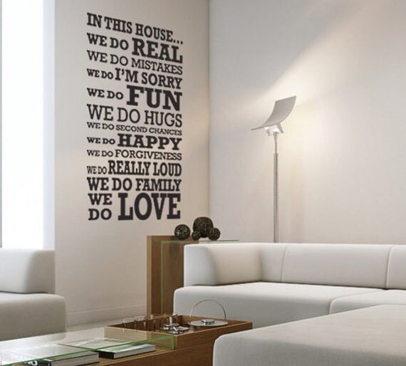 In This House LARGE - wall monogram phrase decal quote vinyl wall art
