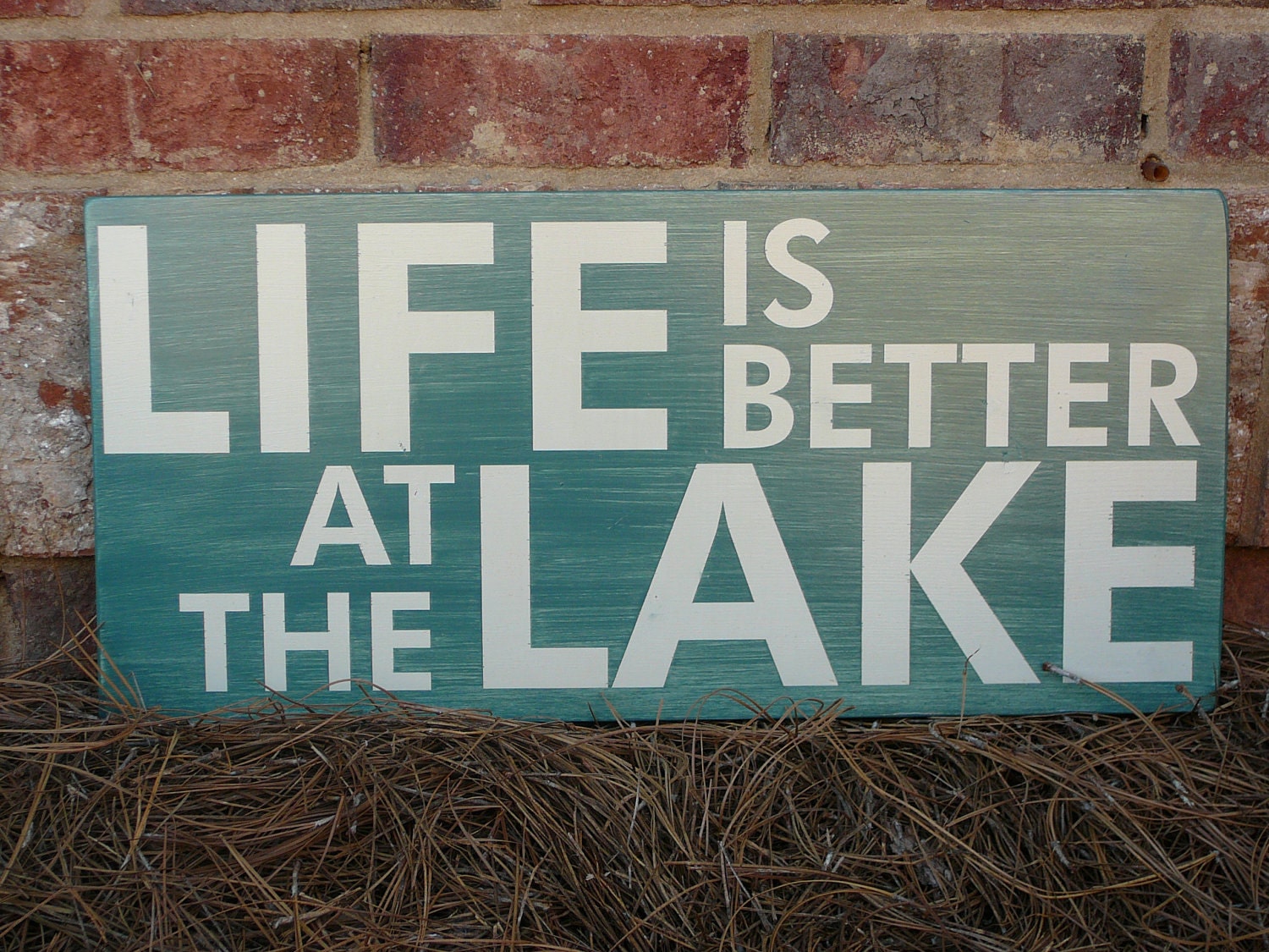 Life is Better at the Lake wood sign - Hand Painted and Distressed - 24"x11"
