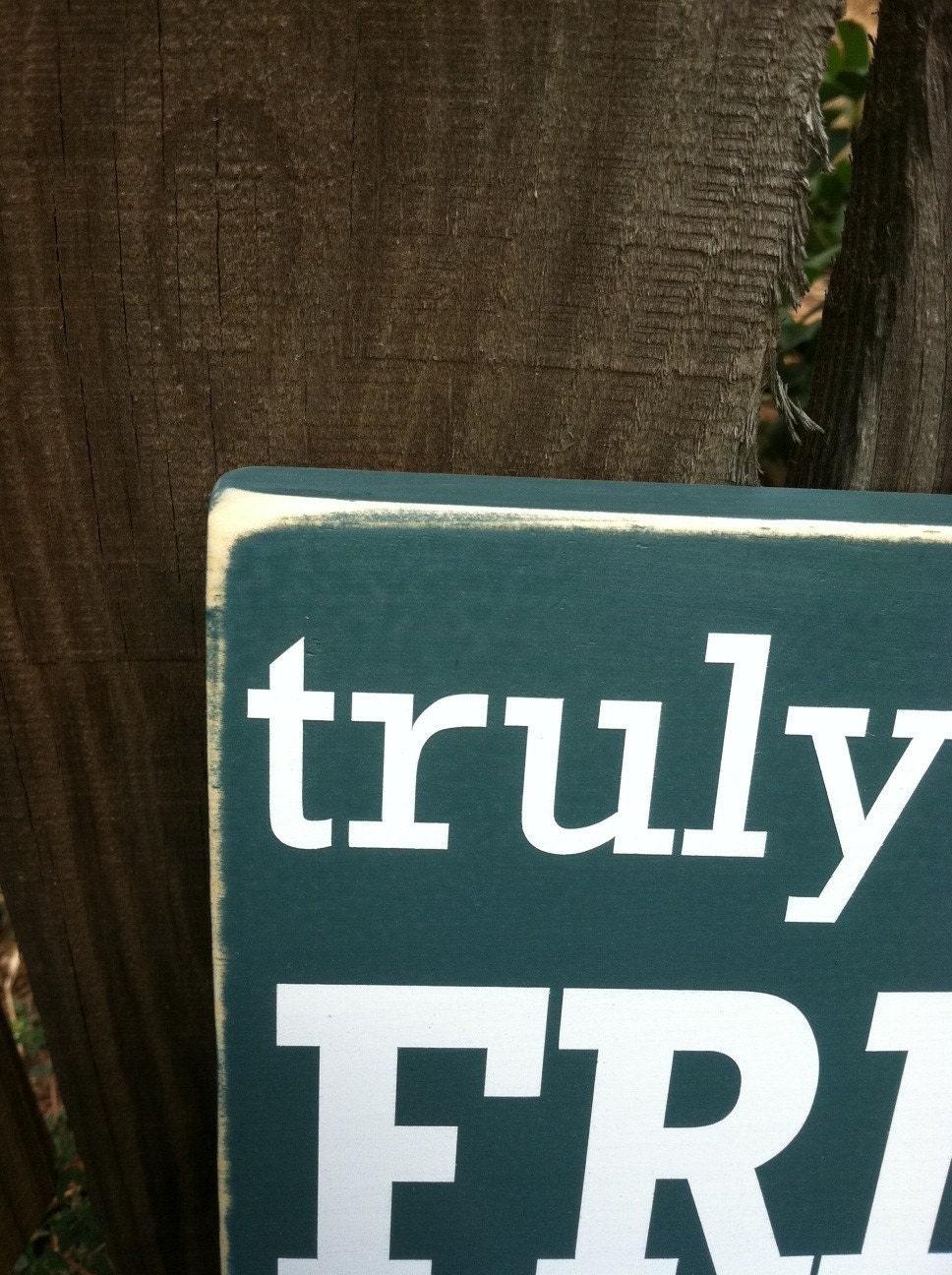 Truly Great Friends - Subway Sign - Hand Painted and Distressed with vinyl lettering - 11"x11"