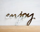 Mirror Wall Art Word 'Enjoy' -  wall decor, signage, typography