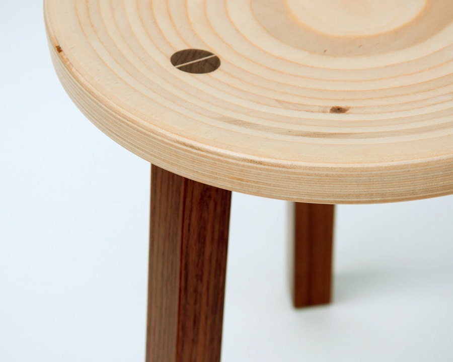 Bull's Eye Stool by Patrick Lajoie for Studio Liscious - American Walnut, Baltic Birch, traditional joinery