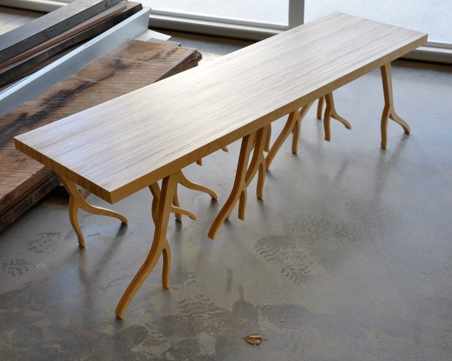 Modern Wood Bench - 'ROOTSY' series, contemporary design, nature inspired