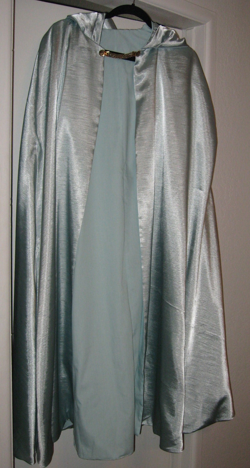 Costume Cloak, Pirate, Fairie, Princess/Queen, Seafoam Green Calf-Length,  Size 12 - 16