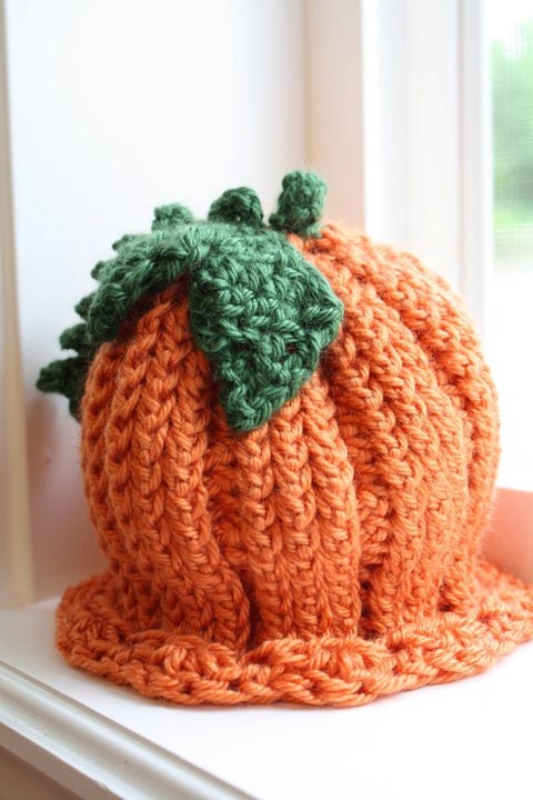 Pumpkin Patch Beanie Hat Crochet Pattern (493)