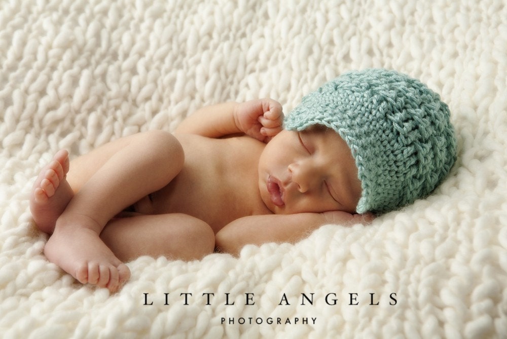 Woven Texture Newsboy Brimmed Crochet Hat Pattern (439)