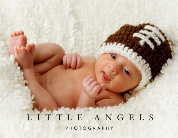 Baby Boy Football Beanie Crochet Hat Pattern (459)