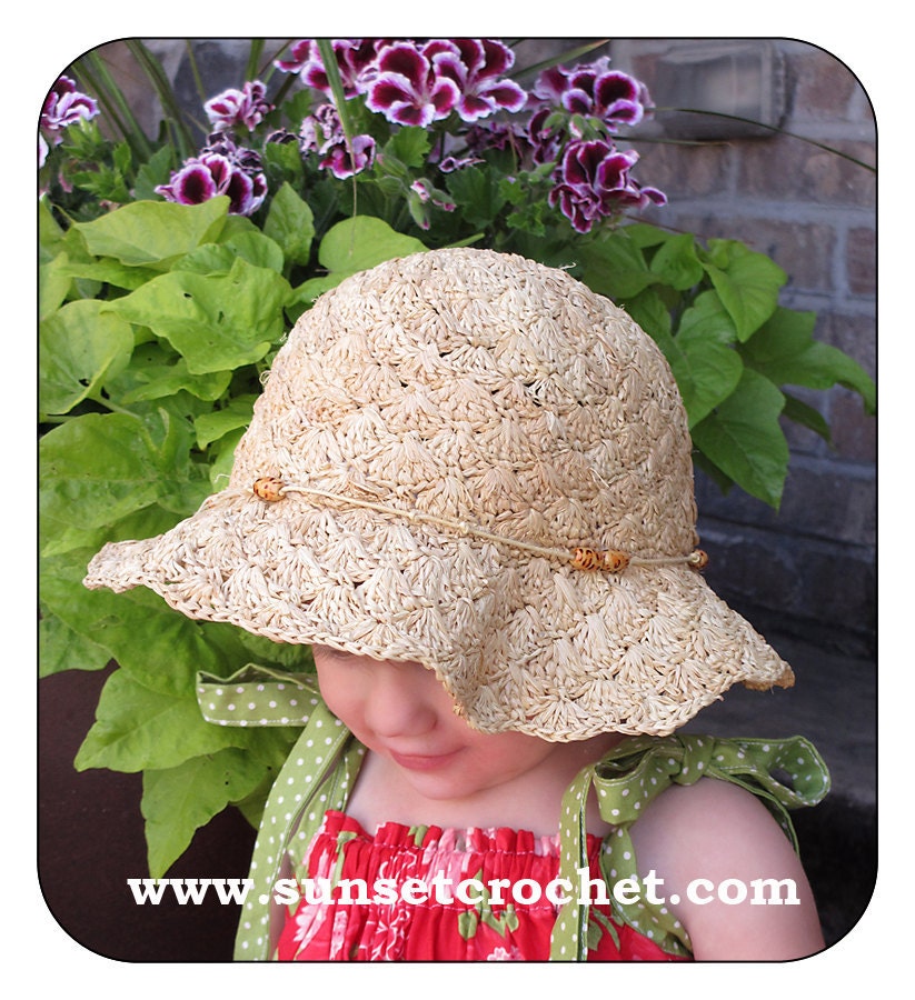 Simply Shells Summer Straw Hat Crochet Pattern (316)