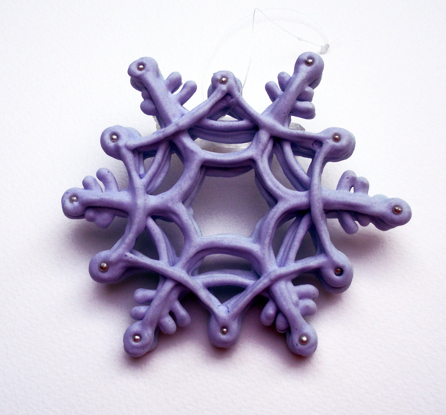 UNIQUE Snowflake SUGAR ORNAMENT Hand Made Pastel Purple Lavender Christmas Winter Weddings Unique Gifts Under 20 Holiday Decor