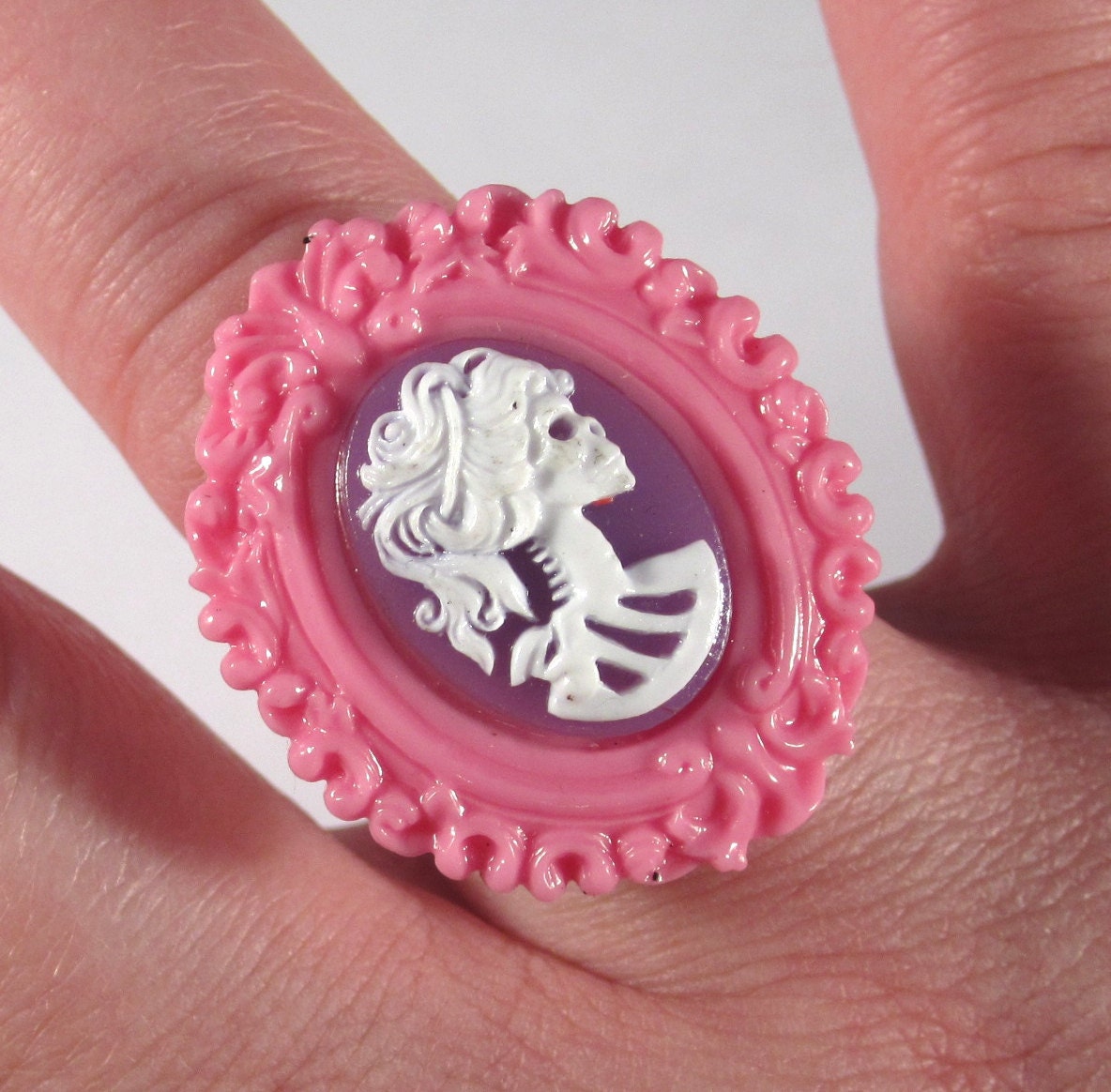 Princess Pink and Purple Gothic Lolita Cameo Ring