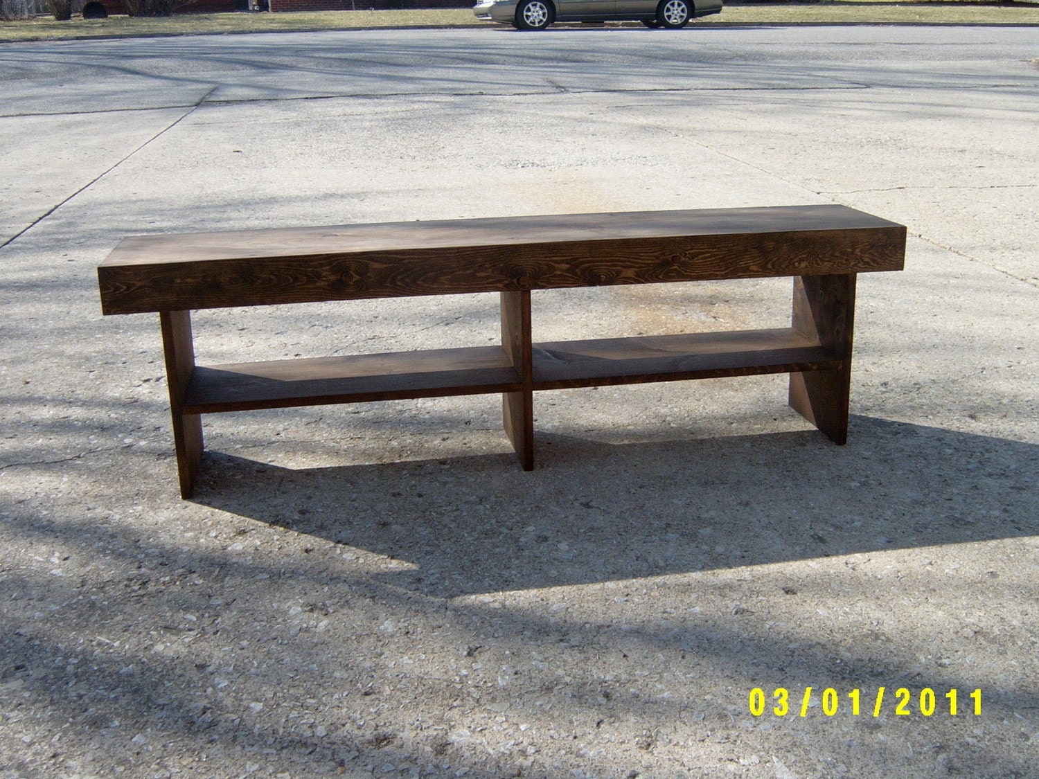 wooden bench 5' farmhouse style