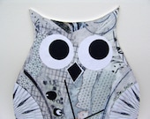 Original Modern Abstract Black White Owl Wall Clock