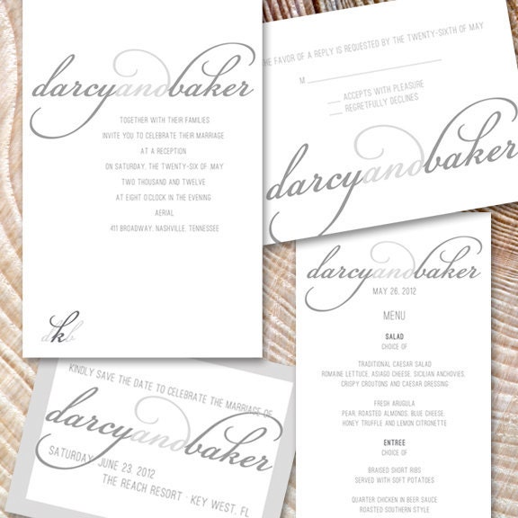 a White Wedding Invitation Collection