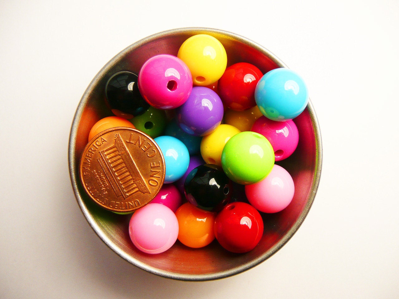 25 GUMBALL Beads 12mm Chunky Beads Bubblegum Resin Round