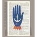 HOPE  - ORIGINAL ARTWORK printed on Repurposed Vintage Dictionary page -Upcycled Book Print