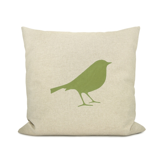 Personalized pillow cover, Custom pillow, 18x18 pillow cover - Apple green and natural pillow cover with any of our natural history prints