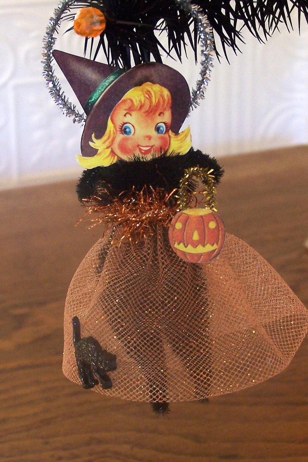 Little Witch Retro Style Halloween Decoration Ornament