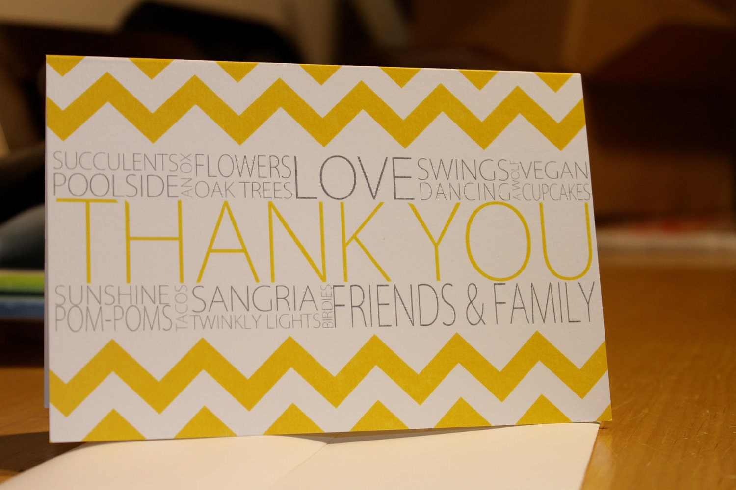 Chevron Stripes / Thank You Note Cards / Blank Inside
