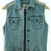 Hand-Painted Holy Mountain Snake Eyeball Denim Jacket Vest by Las Cruxes
