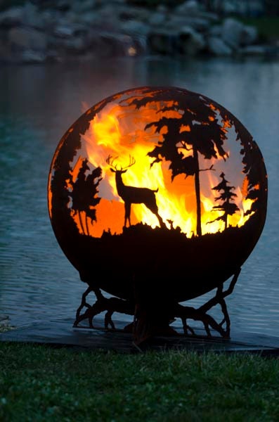 Up North Custom Outdoor Fire Pit - Hand Cut Steel Sphere