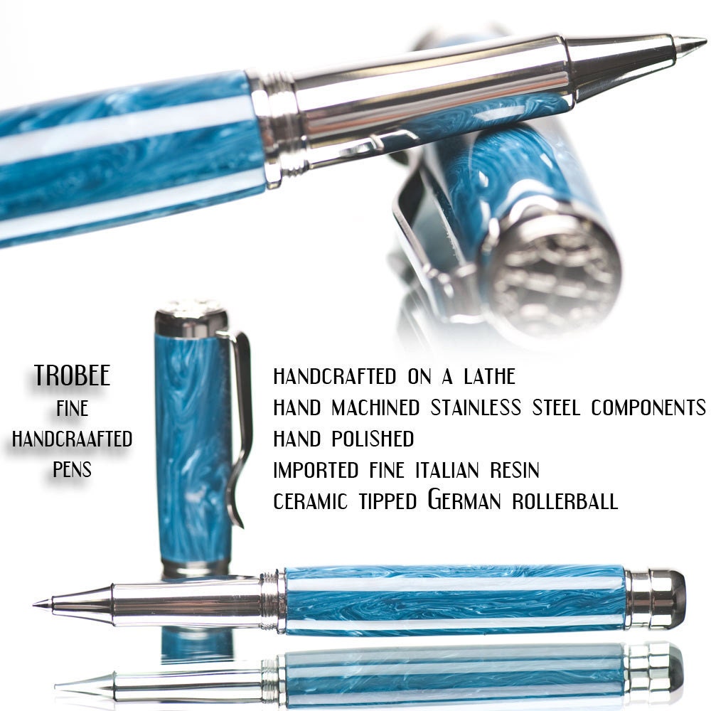 20% ALL PENS On SALE Now Top of the Line Italian Resin Rollerball Hand machined stainless steel pen parts Rollerball pen body handmade on a