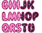 Round Font machine embroidery applique design digitized file - caps and numbers for hoop 4x4