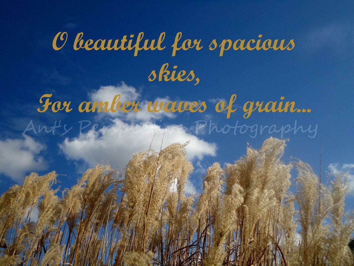 INSPIRATIONAL AMERICA the BEAUTIFUL grain sky clouds art digital 5x7 photo print