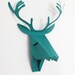 set of 3 faux deer head, faux taxidermy , greeting card, turquoise
