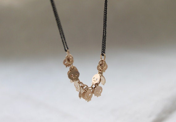 Cute Skull chain with Black chain bracelet - S3193