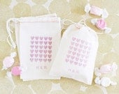Wedding Favor Bags - Personalized Wedding Favor Bags -  Cotton Monogrammed Favor Bags